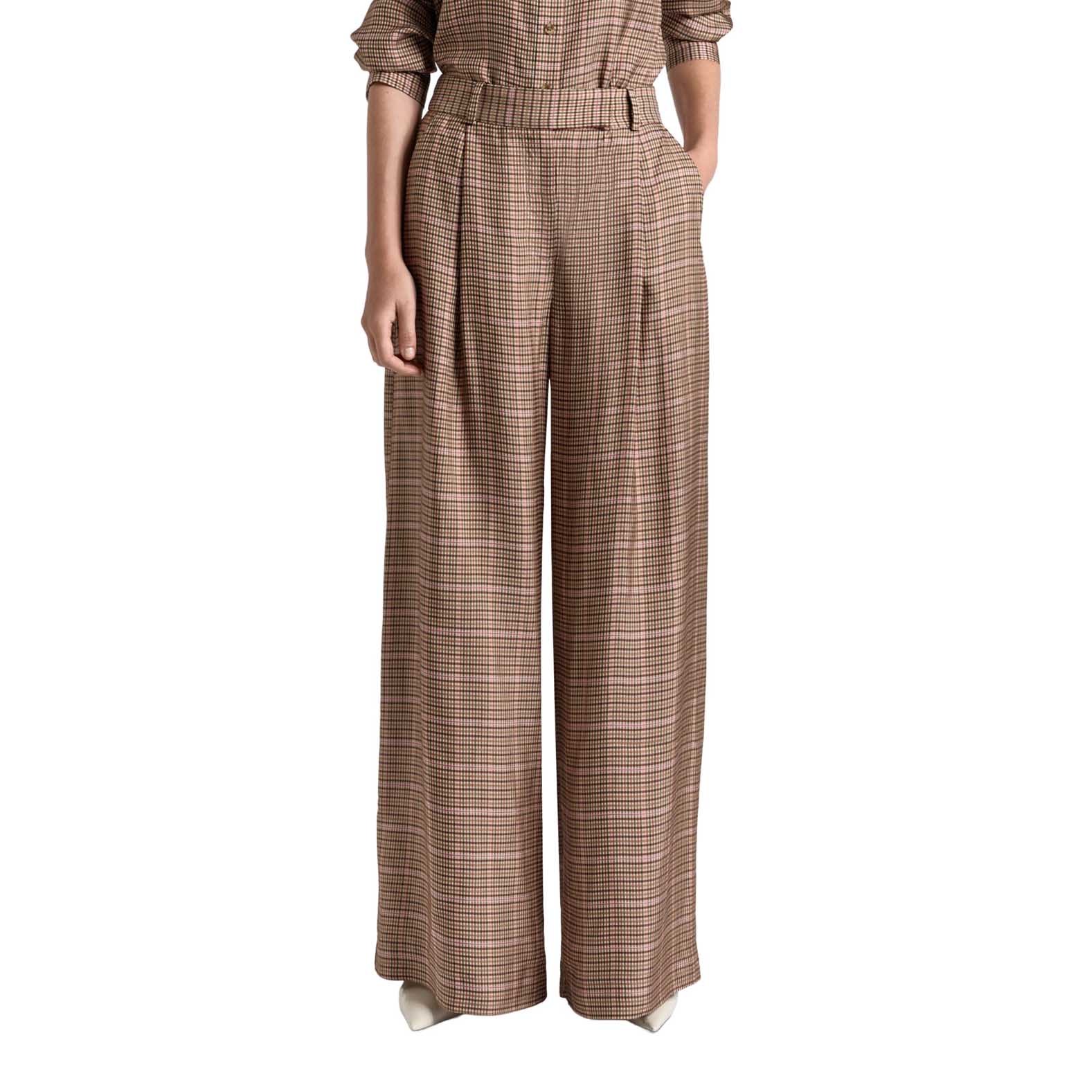 Cue Check Wide Leg Pant